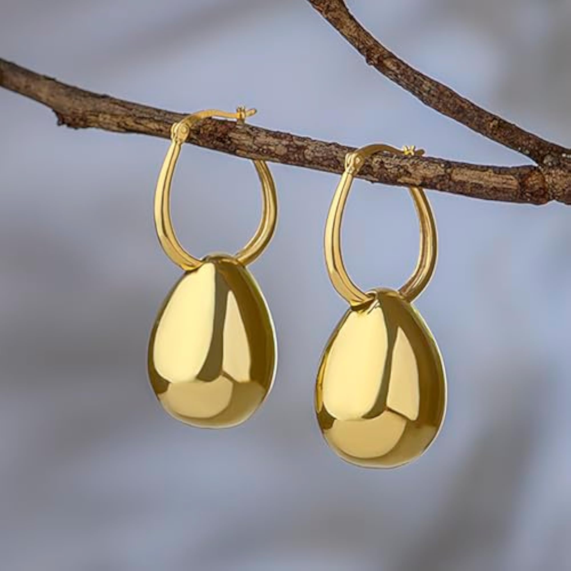 Women's 925 Sterling Silver AquaDrop Dangle Hoop Earrings